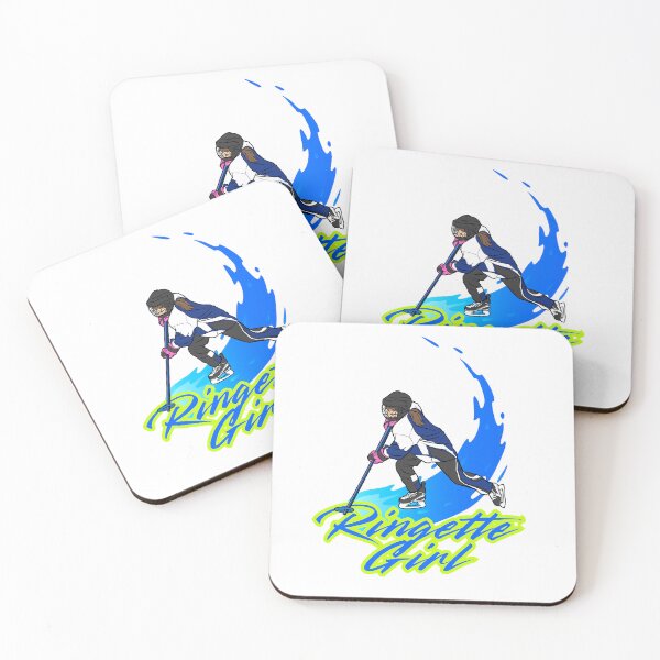Item preview, Ringette girl athlete sport player fire ball play designed and sold by StairheadStore.