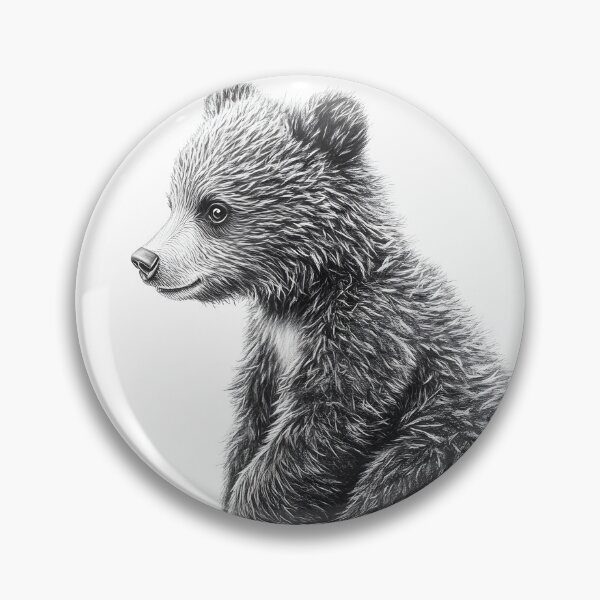 Item preview, Realistic bear cub pencil drawing designed and sold by Pencil-Art.