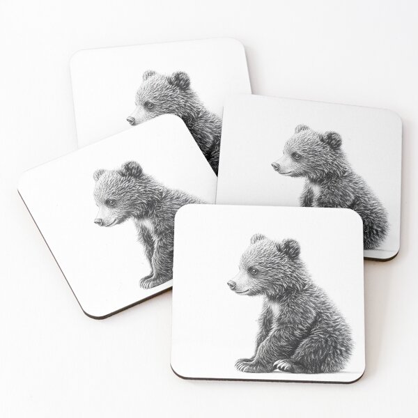 Item preview, Realistic bear cub pencil drawing designed and sold by Pencil-Art.