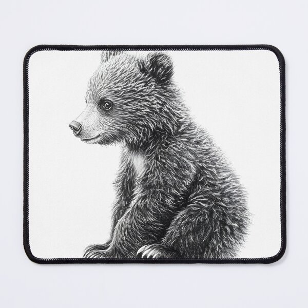 Item preview, Realistic bear cub pencil drawing designed and sold by Pencil-Art.