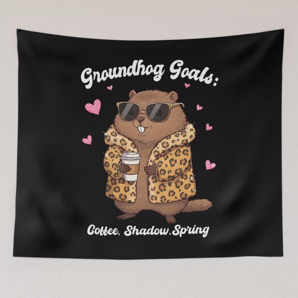 Item preview, Groundhog Goals - Funny Groundhog Day Coffee Lover Design 2025 Gift designed and sold by JUSTBEELEGANT.