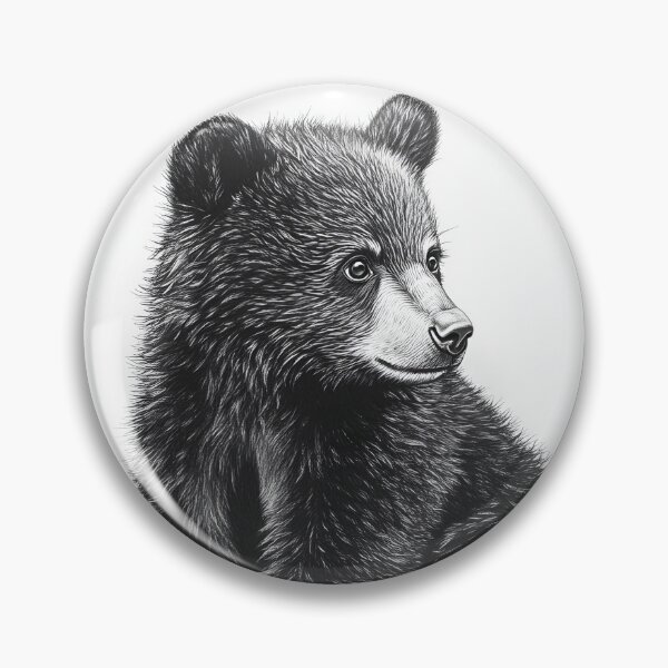 Item preview, Realistic bear cub pencil drawing designed and sold by Pencil-Art.