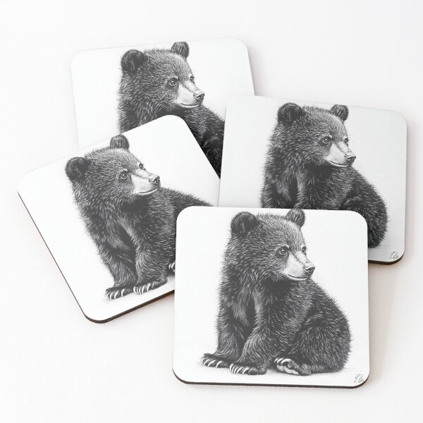 Item preview, Realistic bear cub pencil drawing designed and sold by Pencil-Art.