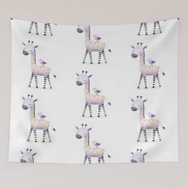 Item preview, A whimsical illustration of happy giraffe designed and sold by Beyondnote-Art.