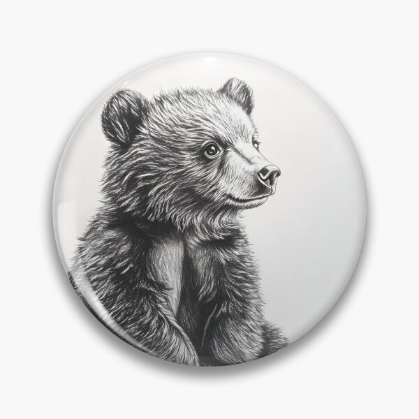 Item preview, Realistic bear cub pencil drawing designed and sold by Pencil-Art.