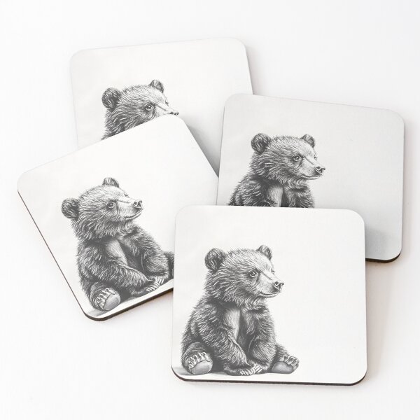 Item preview, Realistic bear cub pencil drawing designed and sold by Pencil-Art.