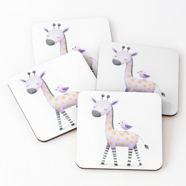 Item preview, A whimsical illustration of happy giraffe designed and sold by Beyondnote-Art.
