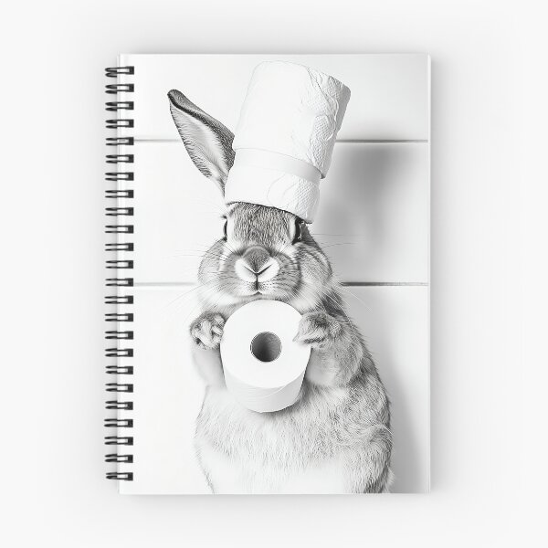 Item preview, Bunny in Bathroom with Toilet Paper on Head designed and sold by CheekyAnimalz.