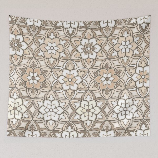 Item preview, Enamel Moroccan Flower Tiles - Beige designed and sold by TigaTiga.