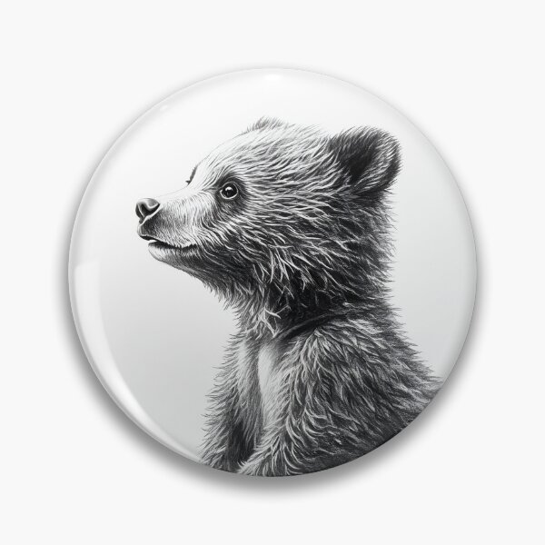 Item preview, Realistic bear cub pencil drawing designed and sold by Pencil-Art.