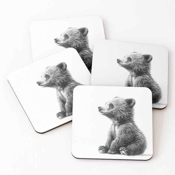 Item preview, Realistic bear cub pencil drawing designed and sold by Pencil-Art.
