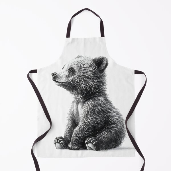 Item preview, Realistic bear cub pencil drawing designed and sold by Pencil-Art.