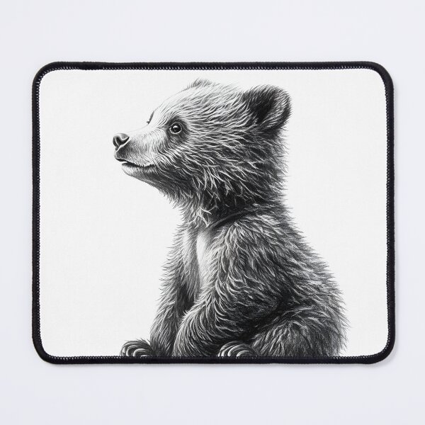 Item preview, Realistic bear cub pencil drawing designed and sold by Pencil-Art.
