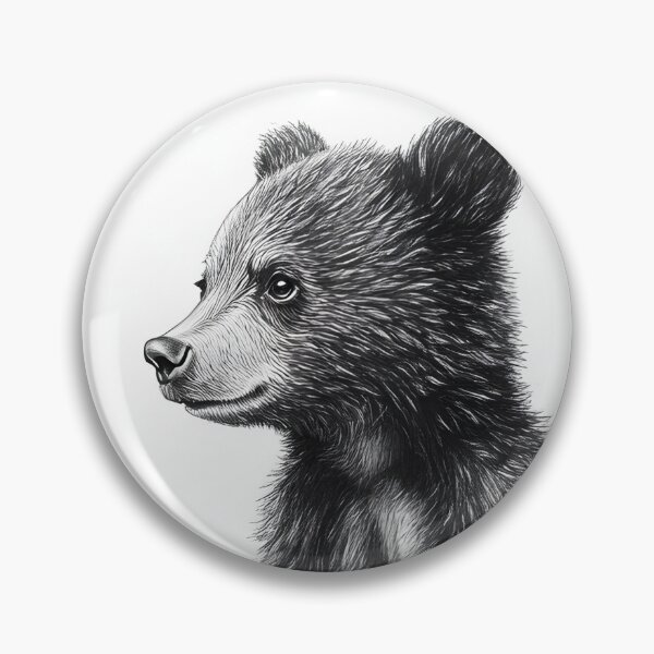 Item preview, Realistic bear cub pencil drawing designed and sold by Pencil-Art.