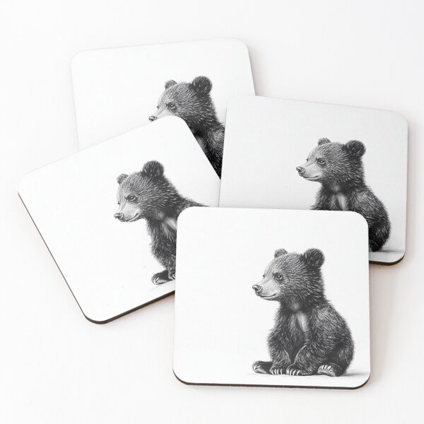 Item preview, Realistic bear cub pencil drawing designed and sold by Pencil-Art.