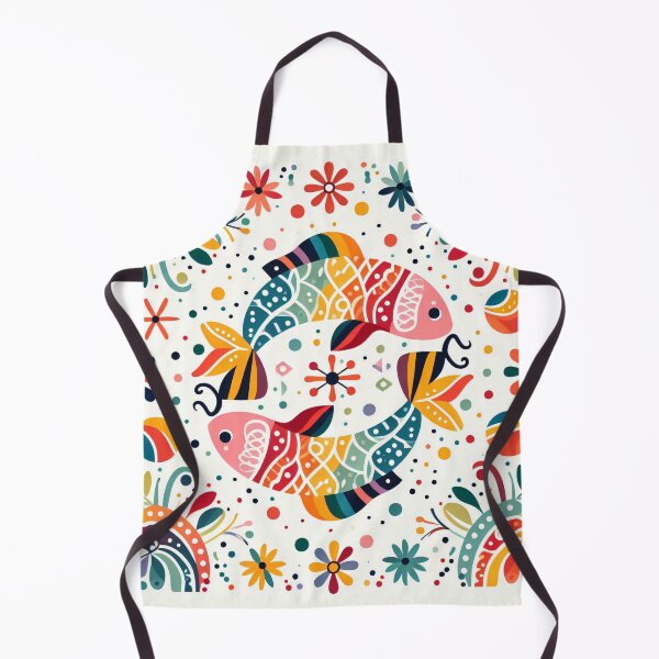 Item preview, Scandinavian Folk Art - colourful Pisces Zodiac Fishes by heidiannemorris © designed and sold by FOLK ART FUSION by heidiannemorris.