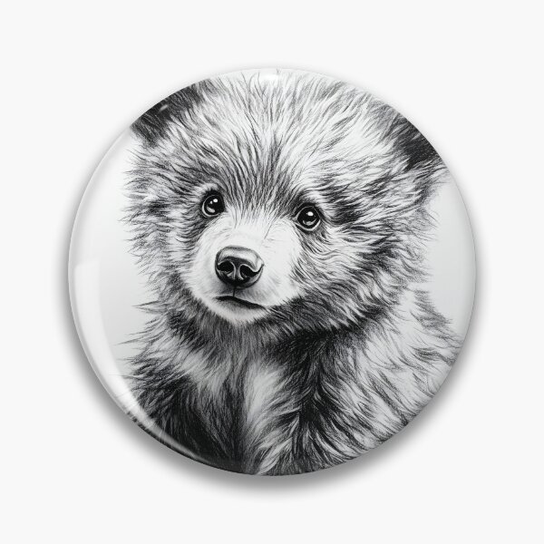 Item preview, Realistic bear cub pencil drawing designed and sold by Pencil-Art.