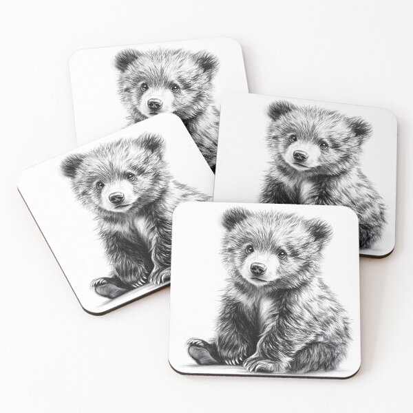 Item preview, Realistic bear cub pencil drawing designed and sold by Pencil-Art.