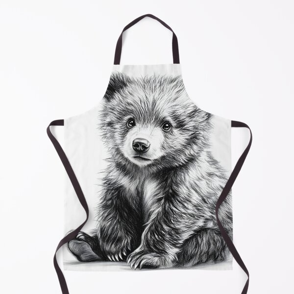 Item preview, Realistic bear cub pencil drawing designed and sold by Pencil-Art.