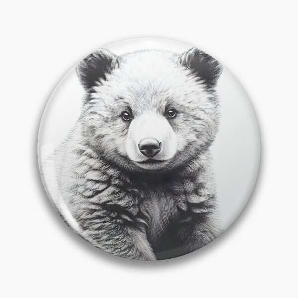 Item preview, Realistic bear cub pencil drawing designed and sold by Pencil-Art.