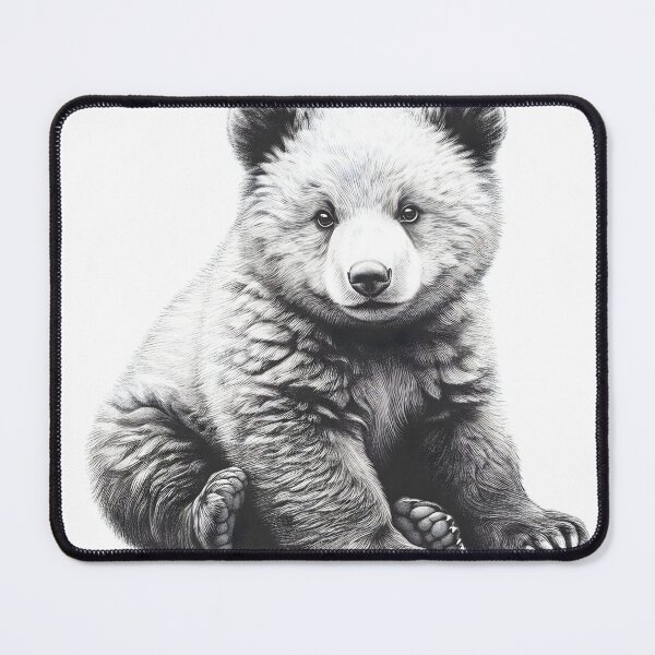 Item preview, Realistic bear cub pencil drawing designed and sold by Pencil-Art.