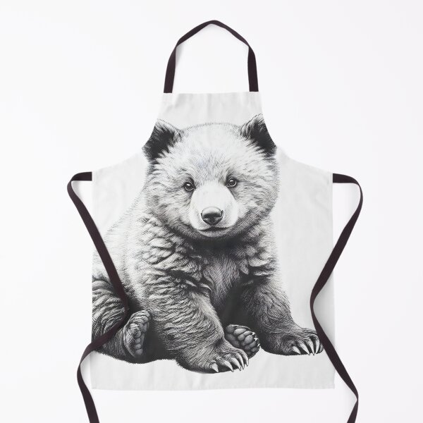 Item preview, Realistic bear cub pencil drawing designed and sold by Pencil-Art.