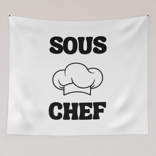Item preview, Sous Chef, With Chefs Hat in Black and White designed and sold by AASparksDesigns.