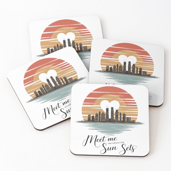 Item preview, Travel Romantic Skyline for Valentine's Day - Valentine's Day Saying "Meet Me Where the Sun Sets" designed and sold by pod24.