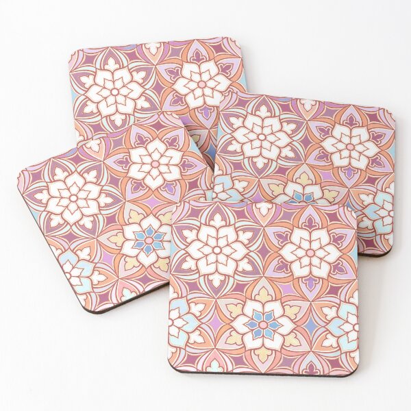 Item preview, Enamel Moroccan Flower Tiles - Princess Pinks designed and sold by TigaTiga.