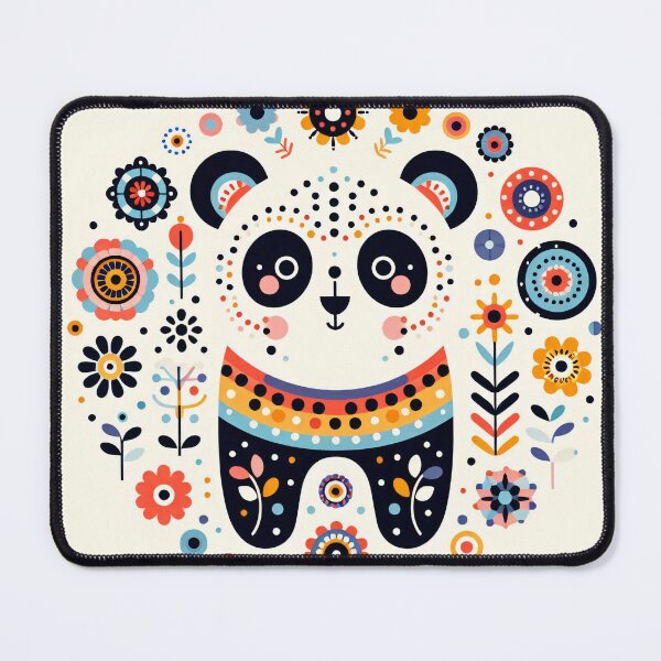 Item preview, Scandinavian Folk Art Rainbow Animals - Panda by Heidi Anne Morris designed and sold by FOLK ART FUSION by heidiannemorris.