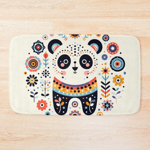 Item preview,  Scandinavian Folk Art Rainbow Animals - Panda by Heidi Anne Morris designed and sold by FOLK ART FUSION by heidiannemorris.