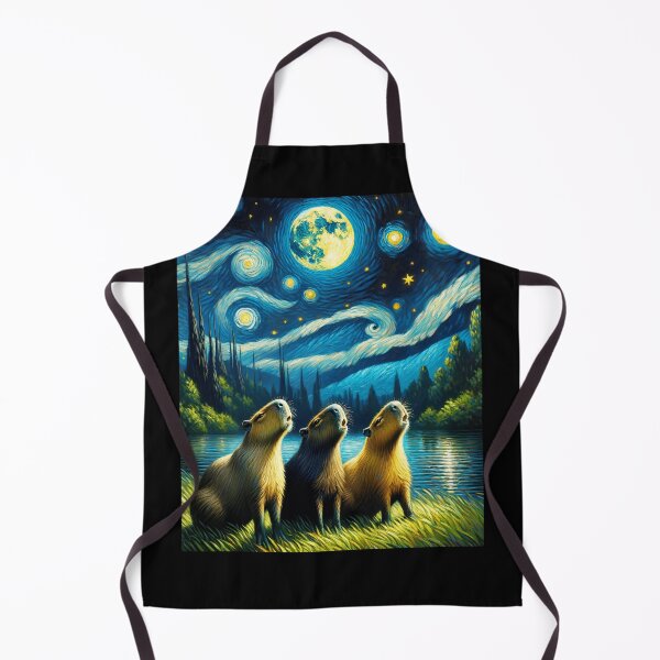 Item preview, Starry Night Three Capybaras Howling at Moon Capybara Lover designed and sold by Kimberley King Art King Art.
