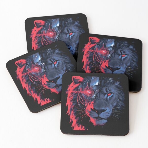 Item preview, Cyber Black Lion // Black Lion // Cool Animal // Cyber Animal // Animal Art // Animal Warrior // Gaming Aesthetic stickers designed and sold by SMARTKIT  DESIGNAGENCY.