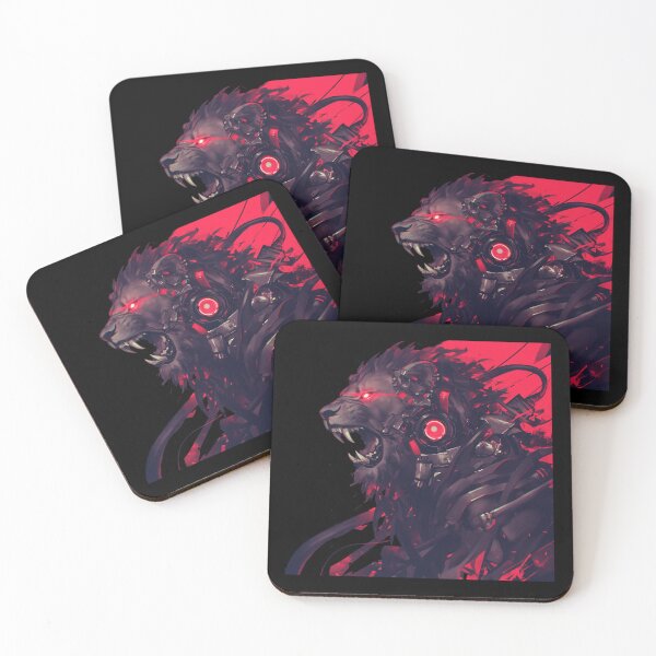 Item preview, Cyber Black Lion // Black Lion // Cool Animal // Cyber Animal // Animal Art // Animal Warrior // Gaming Aesthetic stickers designed and sold by SMARTKIT  DESIGNAGENCY.