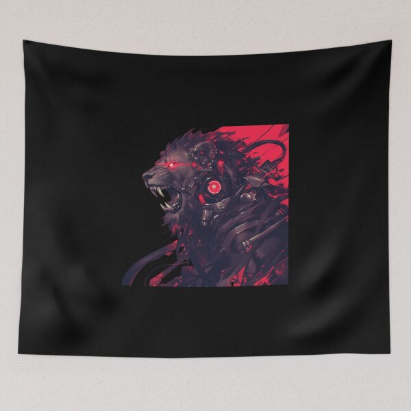 Item preview, Cyber Black Lion // Black Lion // Cool Animal // Cyber Animal // Animal Art // Animal Warrior // Gaming Aesthetic stickers designed and sold by SMARTKIT  DESIGNAGENCY.
