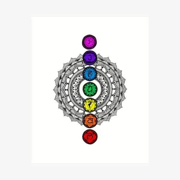 Item preview, The Seven Chakras Mandala Coloured designed and sold by georgiamason.