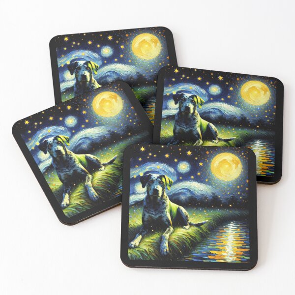 Item preview, Starry Night Catahoula Leopard Dog Van Gogh Lover designed and sold by Kimberley King Art  King Art.