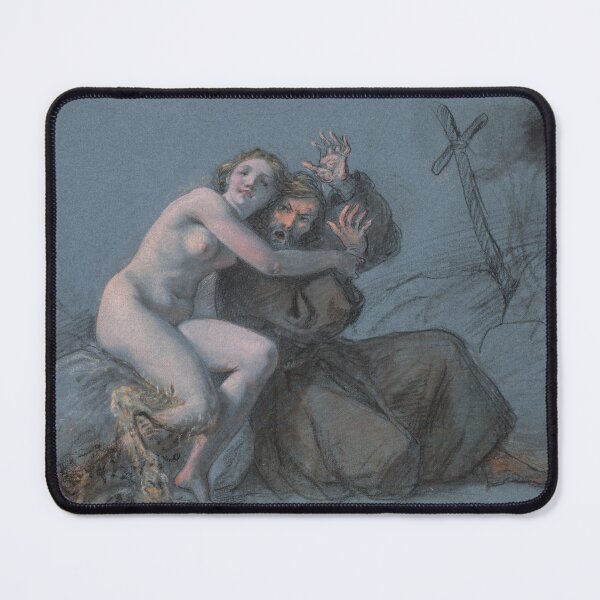 Item preview, Temptation of a monk vintage etching designed and sold by Vintage Designs +.