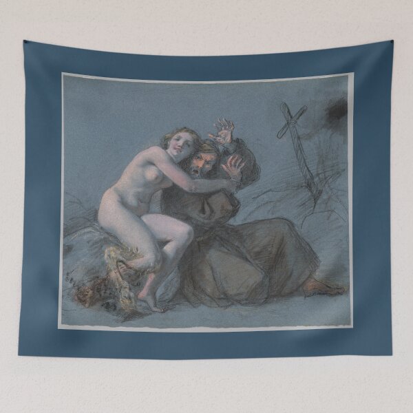 Item preview, Temptation of a monk vintage etching designed and sold by Vintage Designs +.