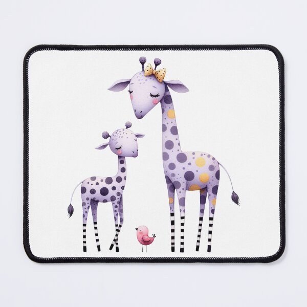 Item preview, A whimsical illustration of happy giraffe family designed and sold by Beyondnote-Art.
