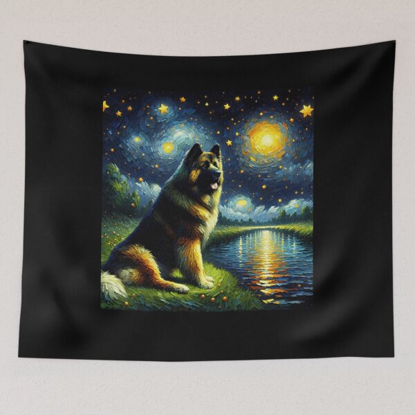 Item preview, Starry Night Caucasian Shepherd Dog Van Gogh Lover designed and sold by Kimberley King Art  King Art.