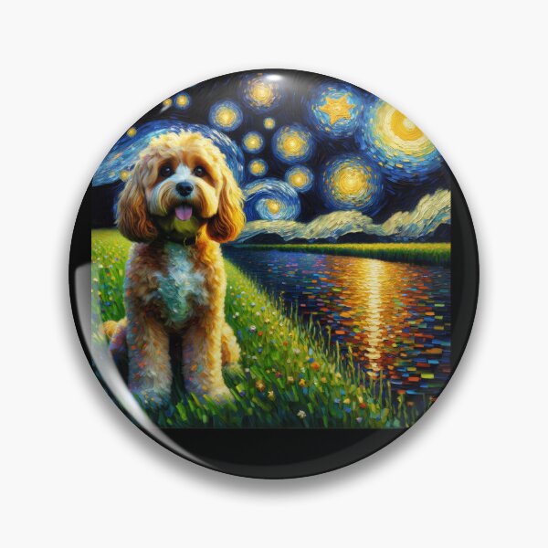 Item preview, Starry Night Cavapoo Dog Van Gogh Lover designed and sold by Kimberley King Art  King Art.