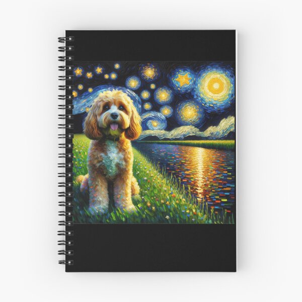 Artikelvorschau, Sternennacht Cavapoo Hund Van Gogh Liebhaber entworfen und verkauft von Kimberley King Art  King Art.