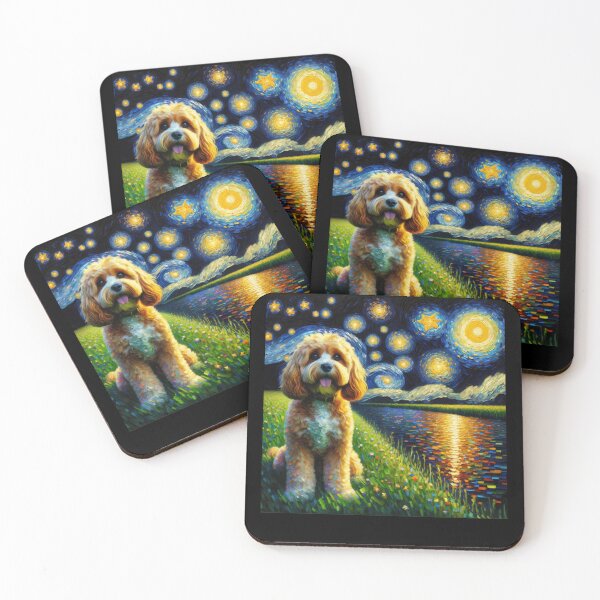Item preview, Starry Night Cavapoo Dog Van Gogh Lover designed and sold by Kimberley King Art  King Art.
