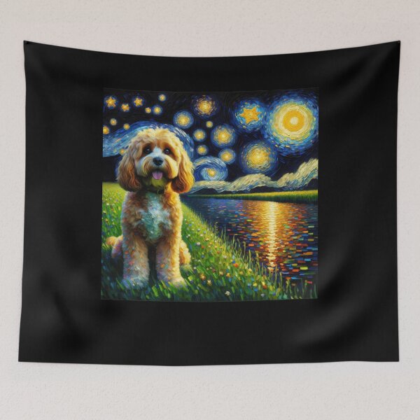 Item preview, Starry Night Cavapoo Dog Van Gogh Lover designed and sold by Kimberley King Art  King Art.