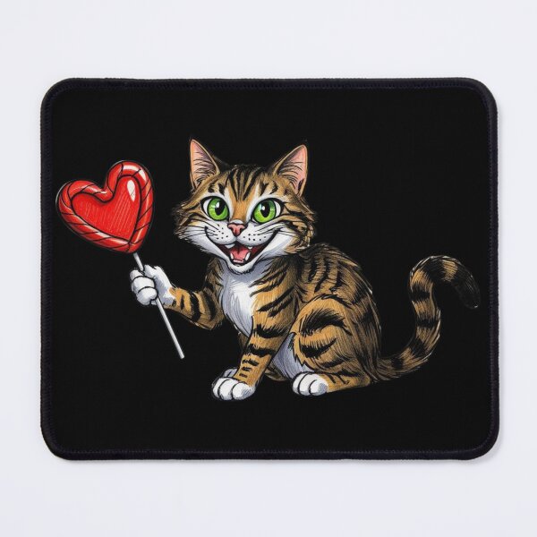Item preview, Cat Lolly Lollypop Valentine Heart Valentine's Day Love Ginger designed and sold by Design_Your_Day.