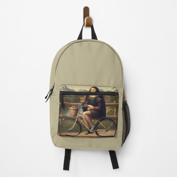 Item preview, Mona Lisa with Bike Leonardo Da Vinci Funny art parody designed and sold by ArtUnova.