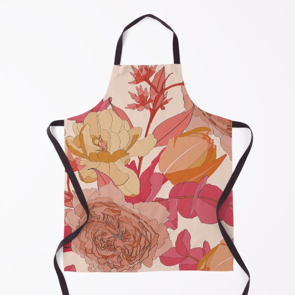 Item preview, Roses, tulips flowers with eucalyptus branches, abstract pink orange colors. designed and sold by MatyKotiv.