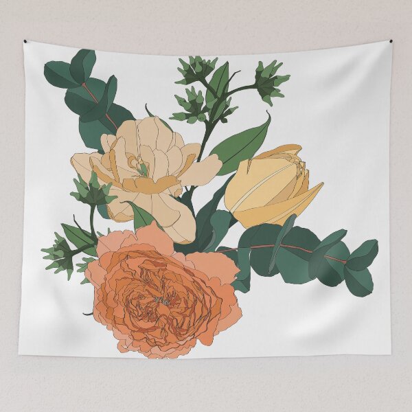 Item preview, Hand drawn illustration of a beautiful peonies and tulips flowers bouquet. designed and sold by MatyKotiv.