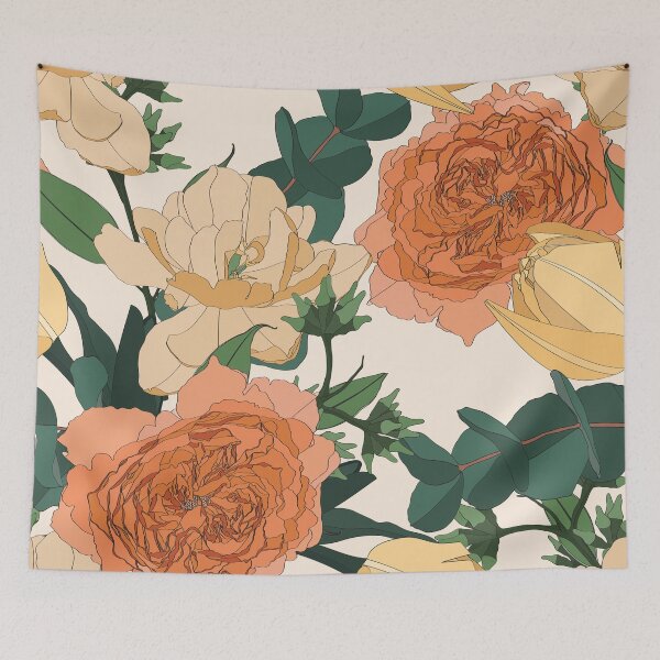 Item preview, Roses, tulips flowers with eucalyptus branches. designed and sold by MatyKotiv.